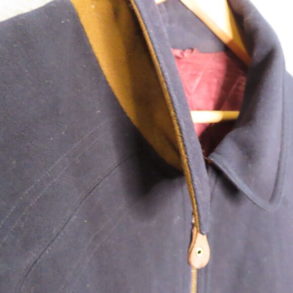 Vintage Hugo Boss Cashmere Wool Bomber Jacket Blue Full Zip Quilted Liner Medium - Picture 7 of 14